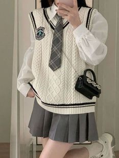 Knitting Korean Uniform Japanese School Winter Women Cute