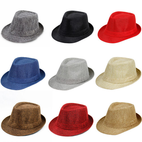 Linen Top Hat, Solid-color Panama Jazz Hat, Sun Hat For Men