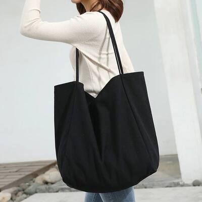 Women Big  Shopping Bag Reusable Soild Extra Large Tote Groc