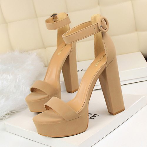 1550-1 Wind Thick Heel Super Slim Sexy Nightclub Women's Sho