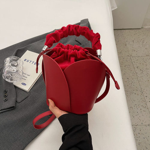 Women's Porle Red Wedding Niche Design Vegele Basket Bucket