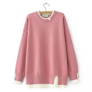 Size Drop Plus Neck Sweater Women Sleeves Clothing Autumn