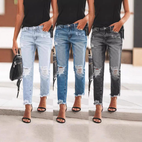 2026t Women's Hole-in-the-hole Bullet-free Retro Fashion Den