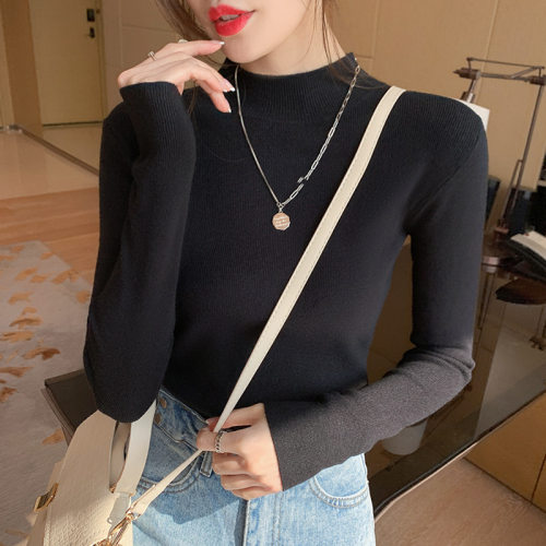 Autumn And Winter New Style Half Turtleneck Sweater Women's