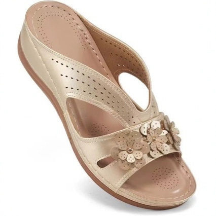 Large Size Retro Floral Wedge Heel ol 2026 Casual Mouth One