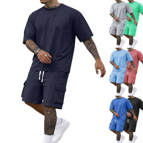2026 Men's T-shirt Work Shorts Casual Suit