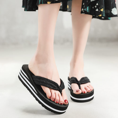 Flip-flops Women's Ins Thick Bottom Outer Wear Non-slip High