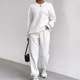 2026 Women's Twist Stitching Crewneck Fashionable Casual Two