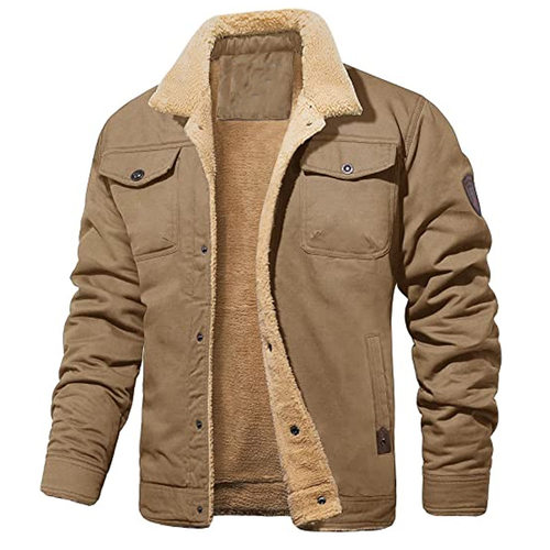Men's European-sized Multi-pocket Jacket With Lapels
