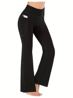 Women's Flared Pants with Pockets, Flared Leg Yoga Pants Hig