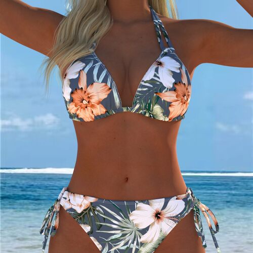 Women’s 2026 Two-piece Printed Halter Swimsuit Set – Sexy