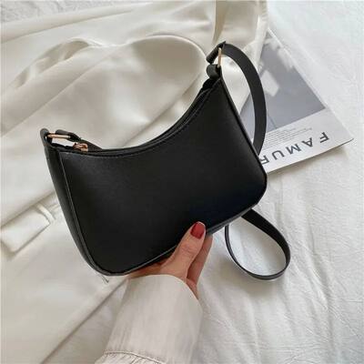 New Women's Fashion Handbags Retro Solid Color PU Leather Sh