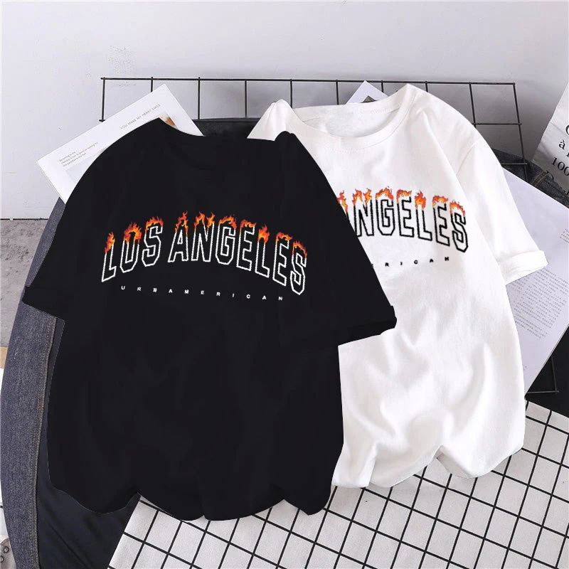 Summer Los Angeles Fashion Unisex Tshirt Short Sleeve Female