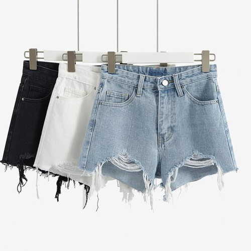 2026 Ripped Irregular Rave Wide-leg Shorts All-match Casual