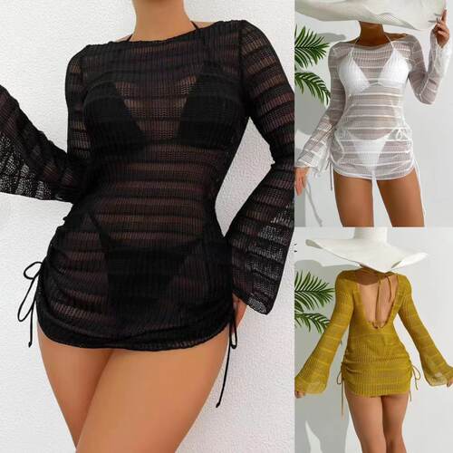 Women's 2026 Three-piece Special Fabric Hanging Neck Lace-up