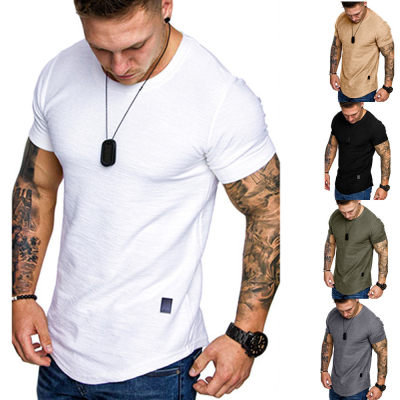 New Men's T-shirt Slim Fit O-neck Short Sleeve Muscle Fitnes