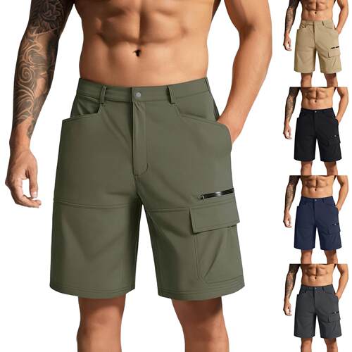 Men’s Workwear Shorts With Multiple Pockets, Ideal For Outd