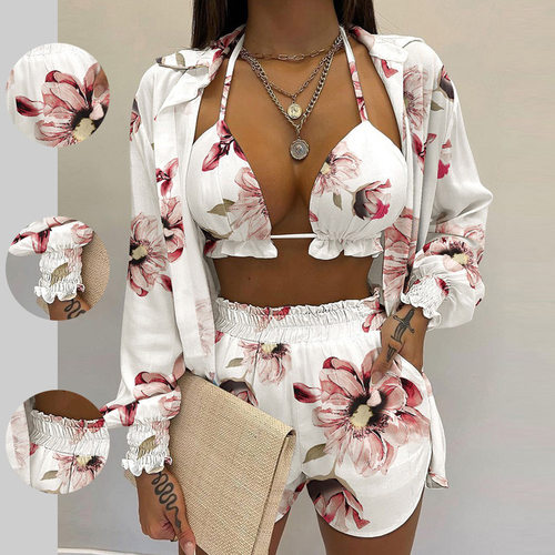 2026 Women's Sexy Three-piece Fashion Shorts Set For Women