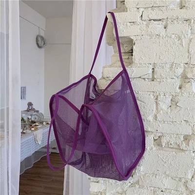 Summer New Mesh Totes Bag Hollow Out Large Capacity Shoulder