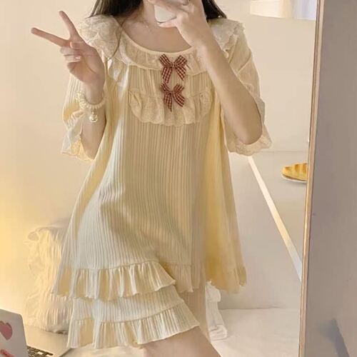 Women's Double Butterfly Lace Two-piece Set Loose Large Size