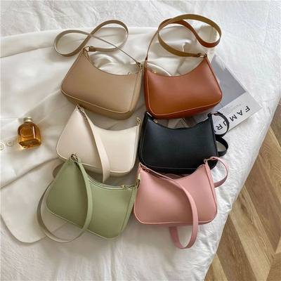 New Women's Retro Solid Color Fashion Handbags PU Leather Sh