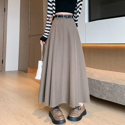 Women's Pleated Skirt Thickened Sweet Style Skirt High Waist