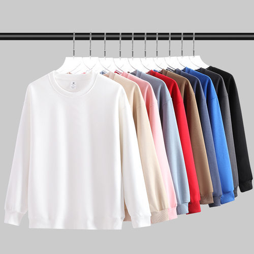 Heavy 300g tton-like Crew Neck Men's Pure Polyester Pullover