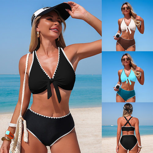 2026 European Swimsuit Flower Bud Split Swimsuit  Spot Bikin