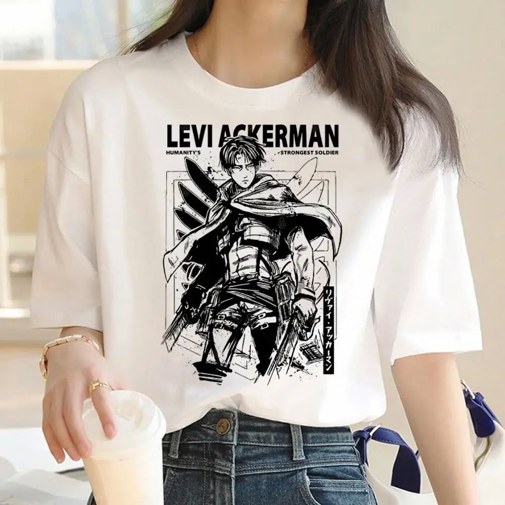 Japanese Anime Attack on Titan Graphic Print Harajuku T Shir 女装/女士精品 大码连衣裙 原图主图