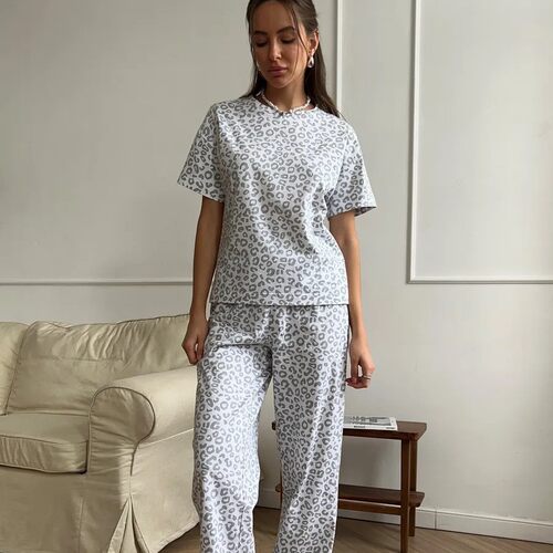 Women's 2026 Leopard Print Girl Simple Casual Suit