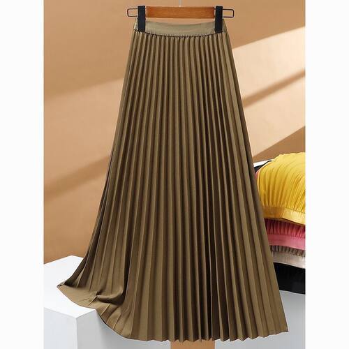 Temperamental  Pleated Skirt For Women 2026 Drapey High Wais