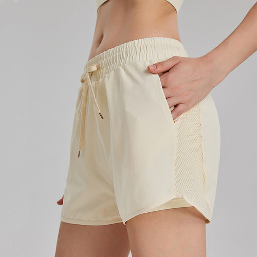 Anti-glare Sports Shorts Women's Fake Two-piece Quick-drying