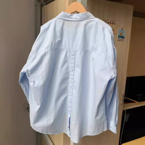 Pure tton Blue at Women's Thin French Cardigan Shirt Women's