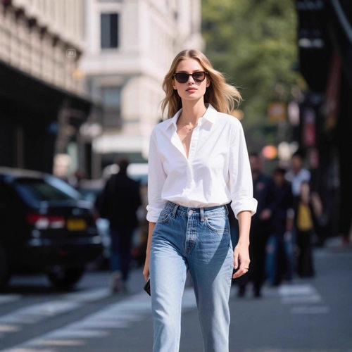 Order Women's White Loose Shirt Women's Work Clothing  Stati