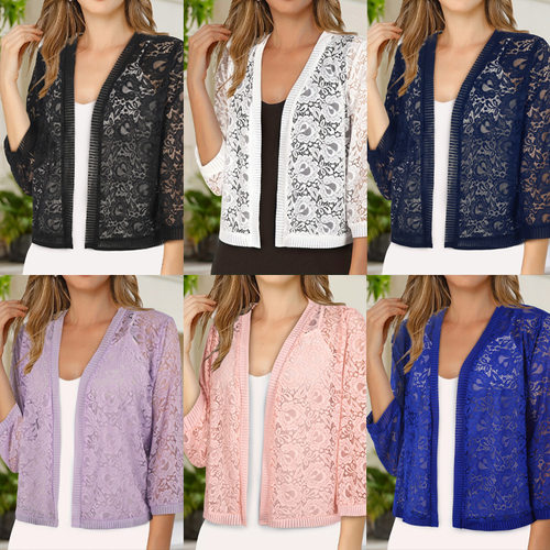 2026v llar Seven-point Sleeve Fashion Women's White Lace Hig