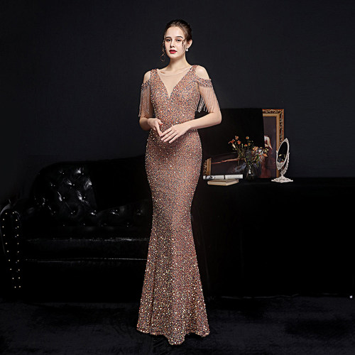 高端奢华大气亮闪连衣裙女高级感