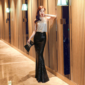 晚礼服女轻奢气质高级感宴会高贵优雅长款 亮片亮闪显瘦鱼尾连衣裙