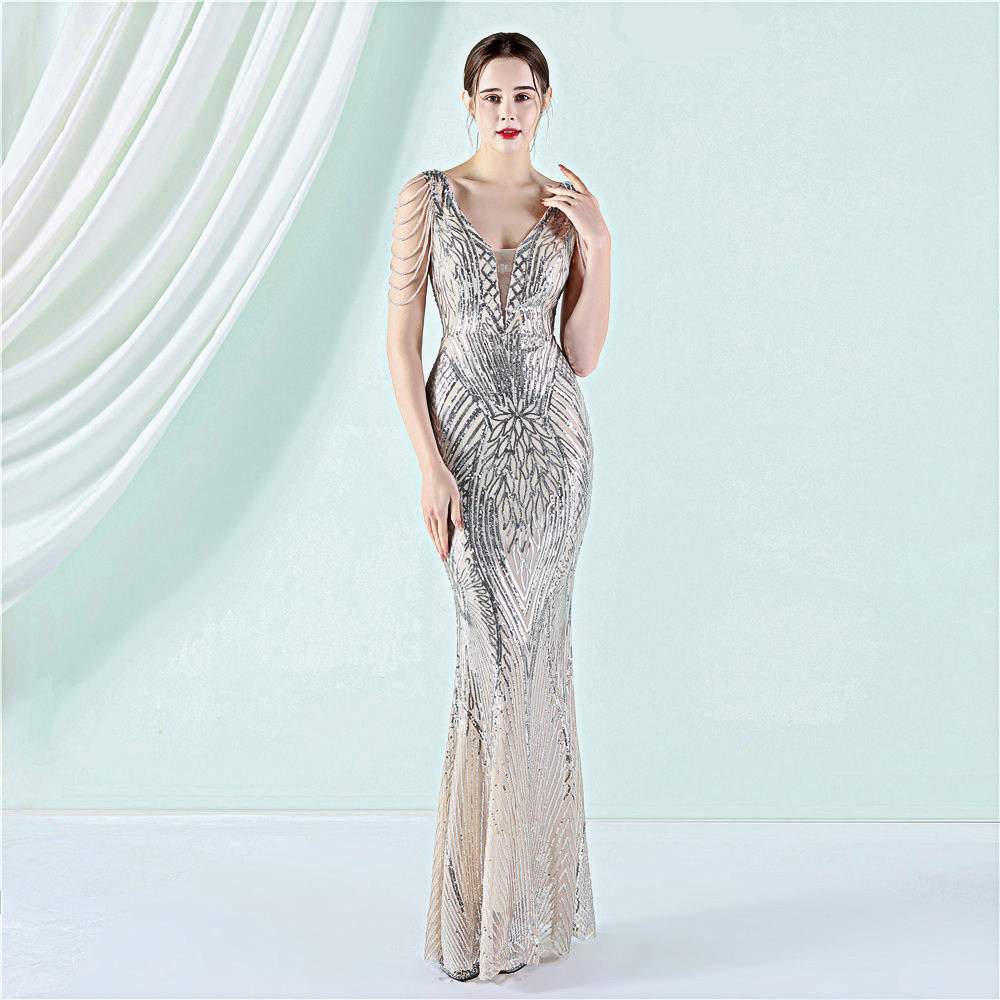 晚礼服女2025新款高级感高贵优雅气质名媛宴会主持人模特活动长裙,女装/女士精品,礼服/晚装,淘宝优惠券,粉丝福利购,淘宝优惠卷