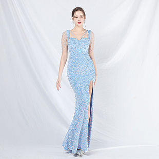 法式晚礼服女高级感主持人高端大气正式场合气质名媛宴会长款裙子