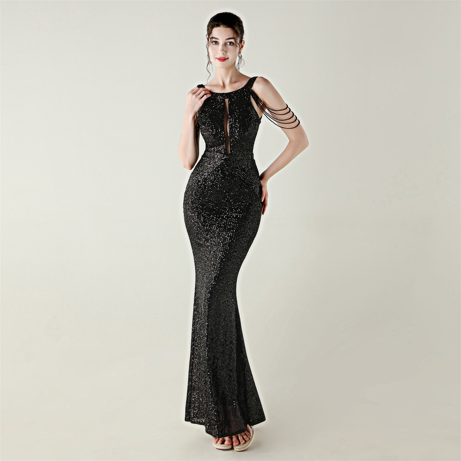 黑色轻奢小众晚礼服女法式高级感