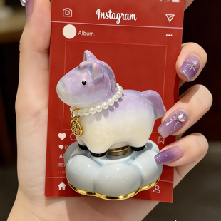 景德镇结晶新年转转小马汽车装饰车内饰品摆件马上有钱治愈系车载