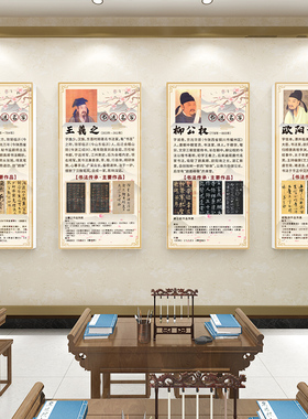 硬笔毛笔书法教室布置装饰文化墙