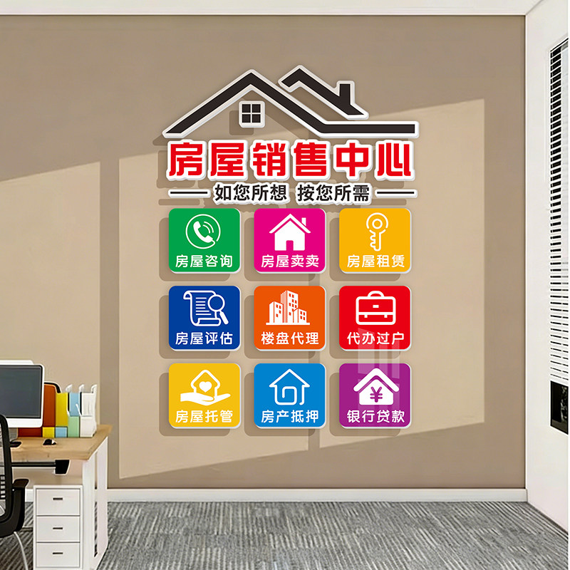 房产屋销售公司企业文化墙