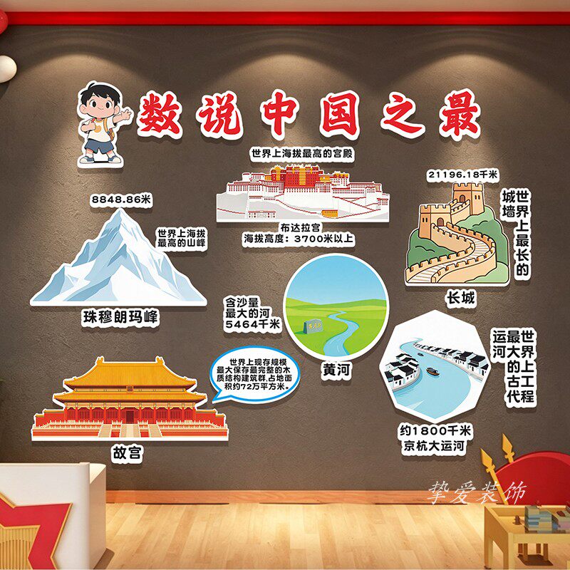 爱国文化墙教室科技展板布置