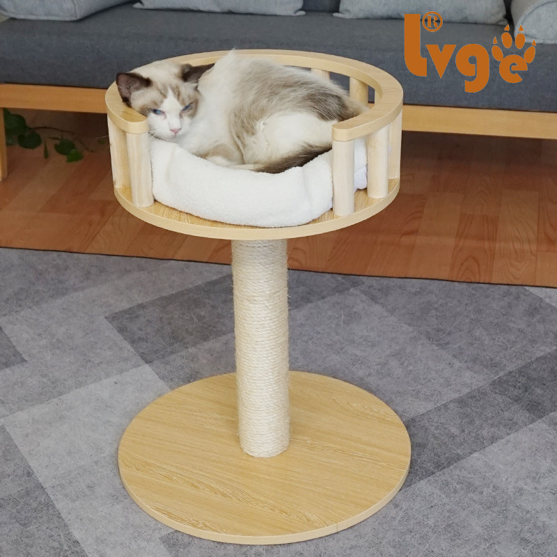 实木柱子猫爬架绿歌可拆洗