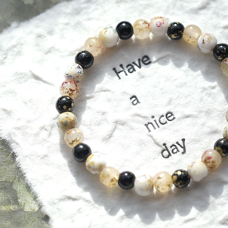 甜酷风琉璃手链捷克珠子手链个性