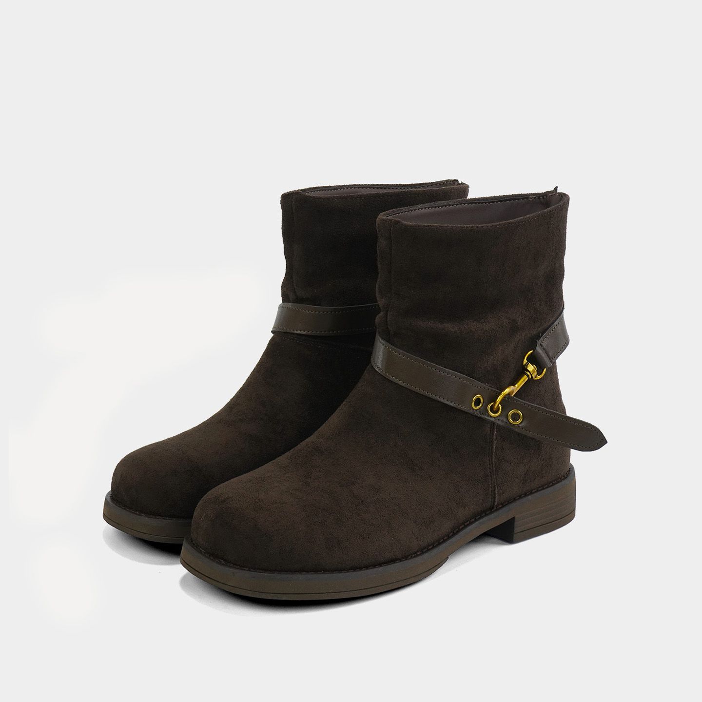 棕色系复古西部马丁靴秋冬百搭短靴女