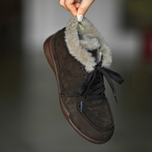 复古圆头低跟加绒系带马丁靴女东北保暖加绒棉鞋 休闲短靴踝靴40码