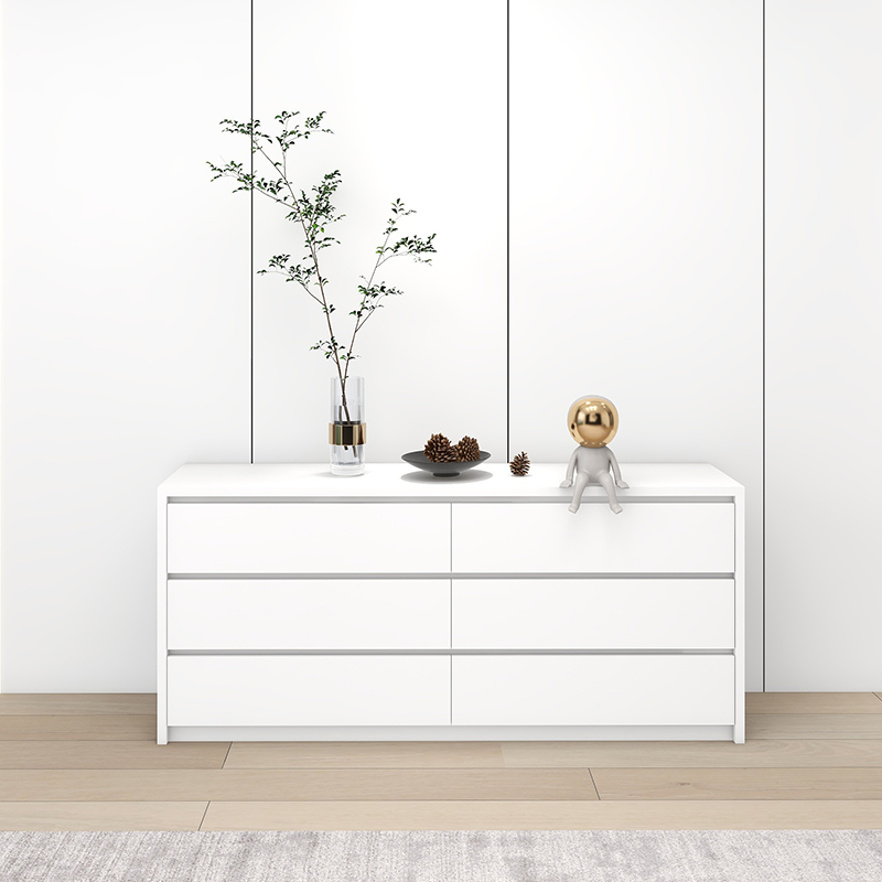 艺巢家居实木三六斗柜2025新款免拉手简约轻奢奶油风收纳柜床尾柜