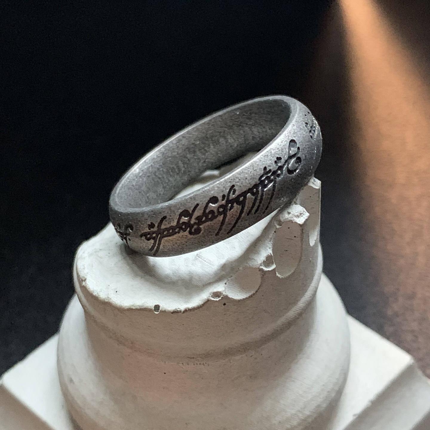 至尊魔戒-蚀刻不掉色钛钢古法戒指男中古大码胖手饰品欧美指环王